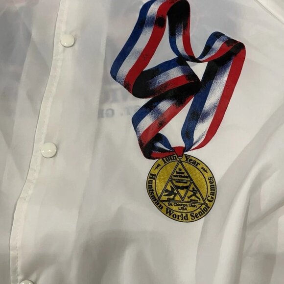 Auburn Sportswear Huntsman World Senior Games Jacket XL White USA Made Nylon - Picture 4 of 9
